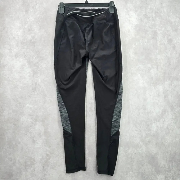 Avia Black Gray Long Mesh Legging Pant Bottoms Activewear Small - Picture 2 of 7